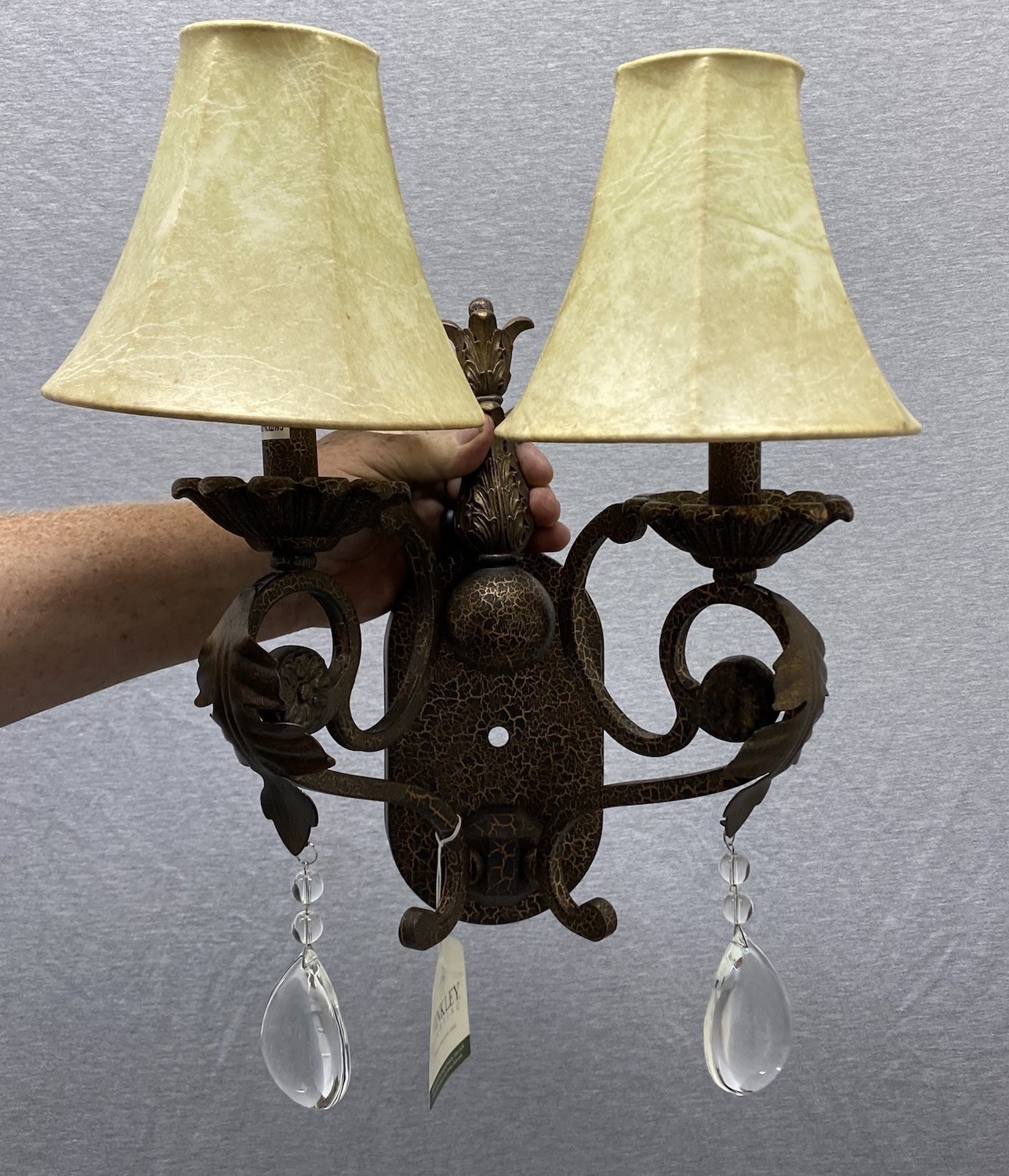 Hinkley Summerstone Wall Sconce Double Light & Shades Glass Accents Open Box