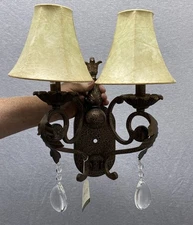 Hinkley Summerstone Wall Sconce Double Light & Shades Glass Accents Open Box