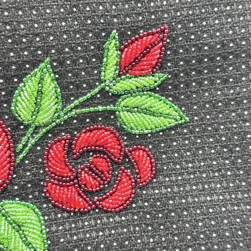 Isabella Fiore Black Shoulder Handbag Micro Mini Clutch With Beaded Rose Purse - Picture 16 of 17