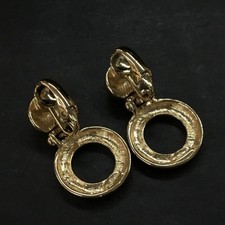 Unused GIVENCHY Circle Drop Gold Tone Earrings/6BD2101