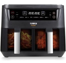 Image of 8L Dual Basket Vortx Air Fryer Double Drawer Non-Stick Cooking 2 XL Frying Trays