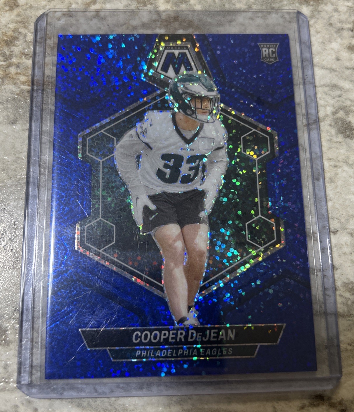2024 Panini Mosaic - Rookies Cooper DeJean #340 Blue Sparkle Prizm /96 (RC)