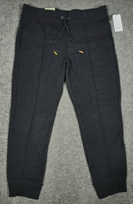 Men's Jogger Pants L 38x29 Fleece Black Slim Leg Goodfellow Knit Tapered Leg