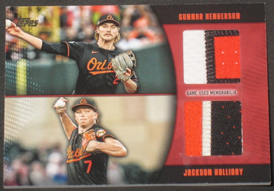 Gunnar Henderson Jackson Holliday 2025 Topps MLB Material Dual Patch (1/5) Red