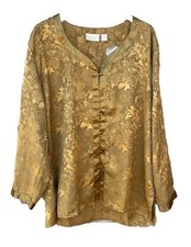 Vintage Victoria Secret Gold Label Floral Jacquard Sleep Shirt Women  s Large