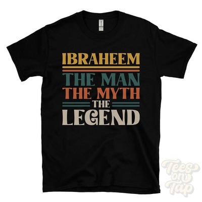 IBRAHEEM DER MANN MYTHOS DIE LEGENDE T-SHIRT Herren Name Geschenk für Ihn Bruder Papa Sohn