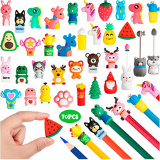 35 Pcs Cartoon Pencil Toppers for Kids, Animal Pen Toppers for Decorating Caps,