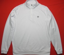 Peter Millar Perth Cross Hatch Performance 1/4-Zip Pullover White Mens M