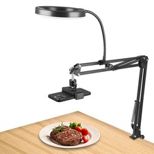 6" LED Ring Light for Desk, Overhead Camera Mount with Ring Light and Phone H...