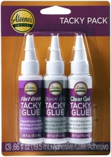 Aleene's Try Me Size Tacky Pack .66oz 3/Pkg Fast Grab, Quick Dry & Clear Gel