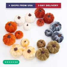 18Pcs Velvet Mini Pumpkins Faux Pumpkin Decorations for Fall Decor