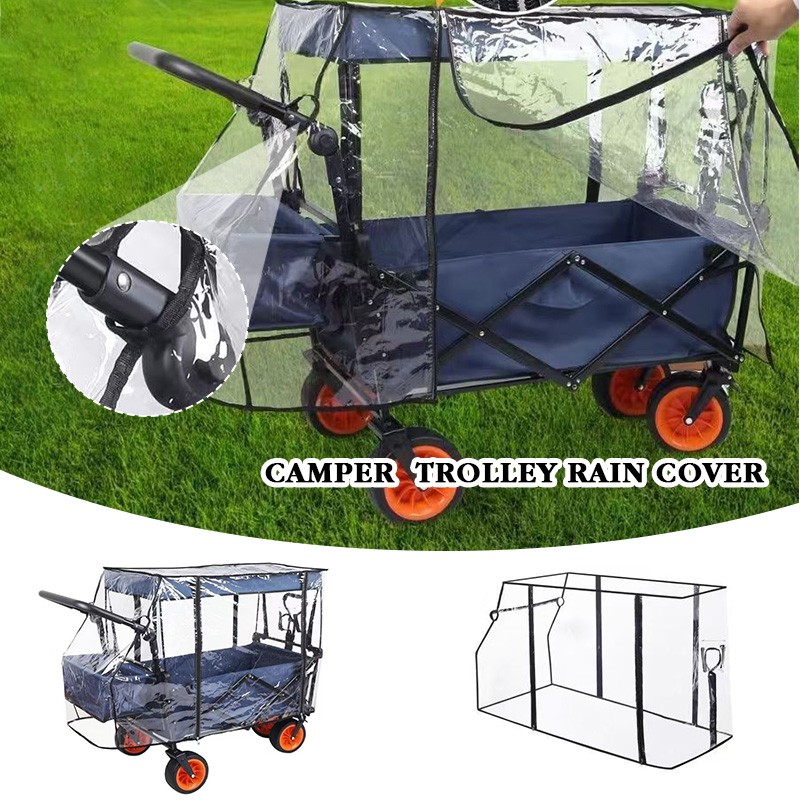 Cubierta de lluvia transparente a prueba de viento plegable para camping cámper al aire libre