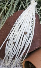New Set White Synthetic Dreadlock Extensions – 10 DE Dreads, 55-60 cm , Handmade