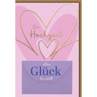 Hochzeit Geldkarte GlüCkwunschkarte Mit Umschlag Goldherzen Abstrakt Alles GlüCk