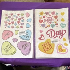 Valentine  s Day Heart Window Clings Stickers, Multicolor Plastic 4 Pack
