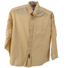 Tommy Hilfiger Shirt 17.5 Yellow Gingham Check Button Down Classic Fit Preppy