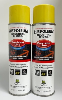 2 PACK - Rust-Oleum - 203034 - Precision Line Marking Paint, 17 Oz, Yellow