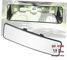 Car Rear view Mirrors, 11.4 Inch Wide Angle Clip On Rearview Mirror Black