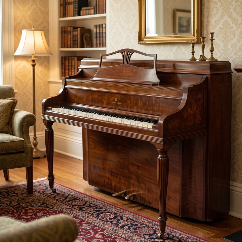 Steinway & Sons Model 100 Upright Piano – Mahogany Polish