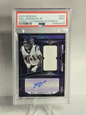 2023 Obsidian Will Anderson Jr Auto Electric Etch Purple /75 PSA 9 RC Rookie 🔥
