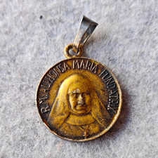 Religiöser runder Amulett-Anhänger goldfarb...