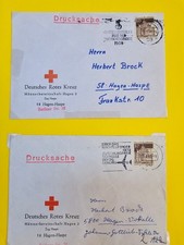 1968 German Red Cross DRK Hagen Postal History Covers Mi.490 Slogan Cancels x2
