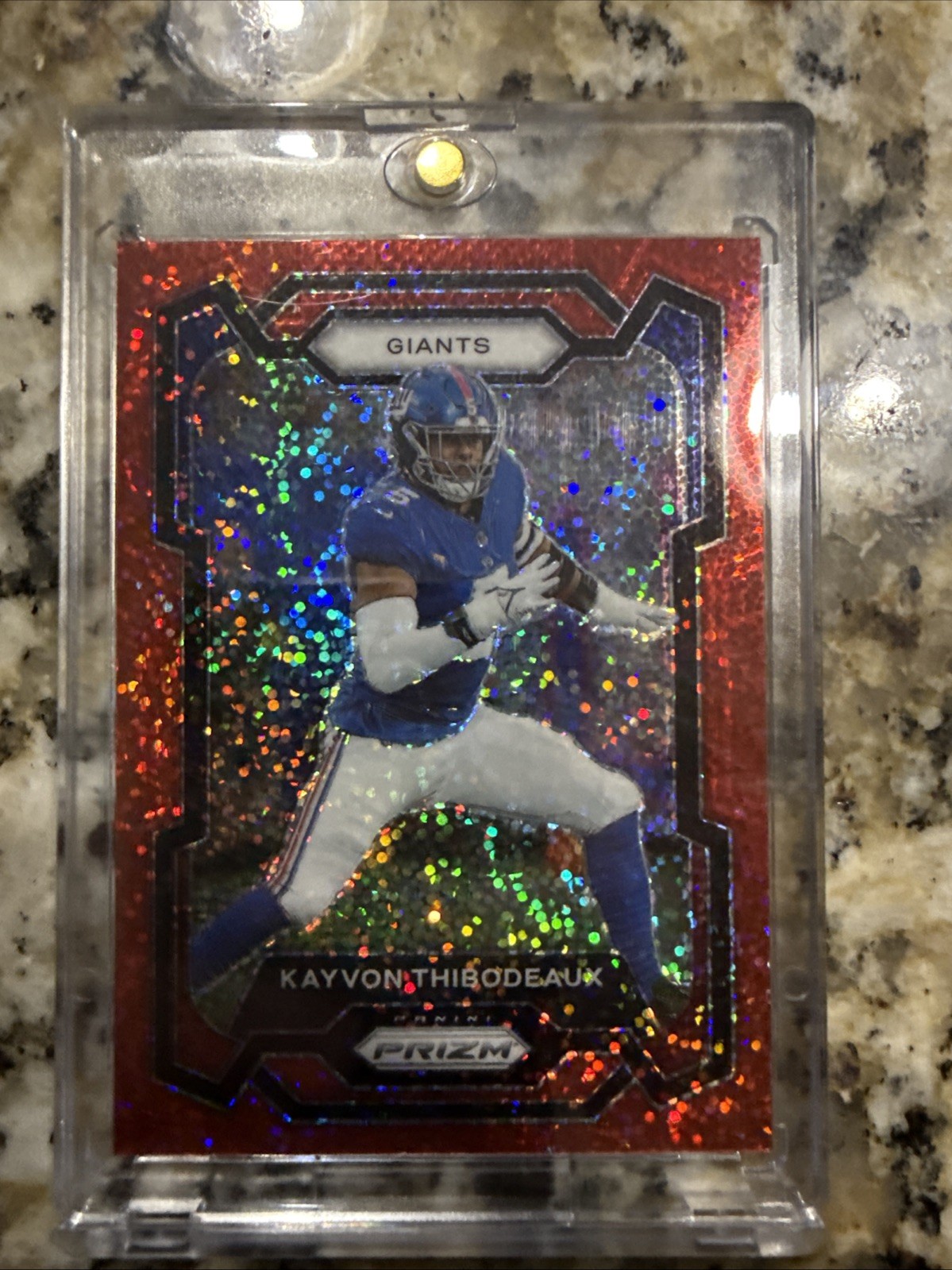 Kayvon Thibodeaux 2022 Panini Prizm #370 Red Sparkle Prizm SSP Rookie RC Giants