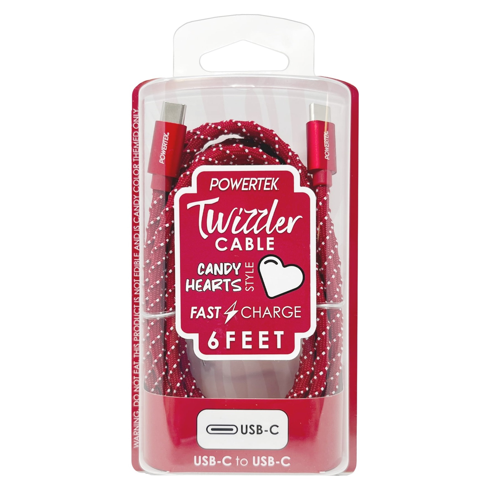 Liquipel Powertek Twizzler USB-C to USB-C - White