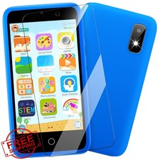 MINIBEAR Kids Toy Smartphone Blue, 3.97" Learning Phone w/SD Card
