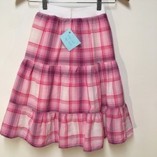 Skirt Girls 4/5 Maxi Pink Plaid Ruffle Tier 100 Cotton Boho Mom and Pop's Kids