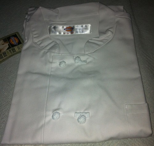 Dickies White Chef Coat Knot cloth Buttons CW070304C White - 第 1/1 張圖片
