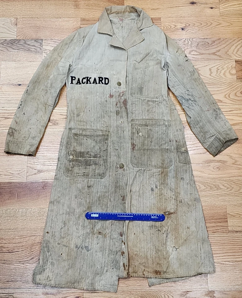 1940-е Packard Motor Car Mechanic Fincks Красная Штанга Джинсовая Куртка Сделано в Союзе Размер 32 - Изображение 2 из 4