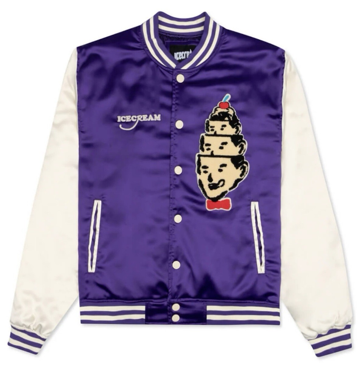 ICE CREAM VARSITY JACKET PURPLE HOODINI Magic Billionaire ICE CREAM VARSITY JACKET PURPLE HOODINI Magic Billionaire