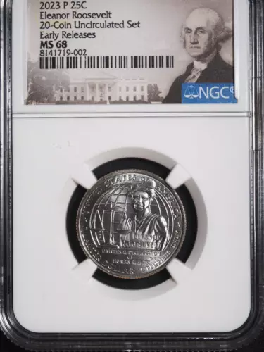 2023-P NGC MS68 Eleanor Roosevelt Quarter 20-Coin Unc Set Early Release