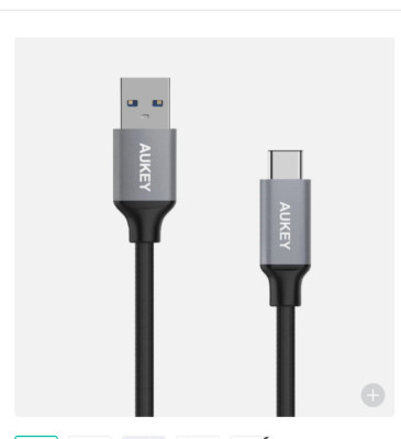 2-Pack AUKEY CB-CD2 1M USB 3.0 to USB-C Data Cable for iPhone 16/15 Pro Max