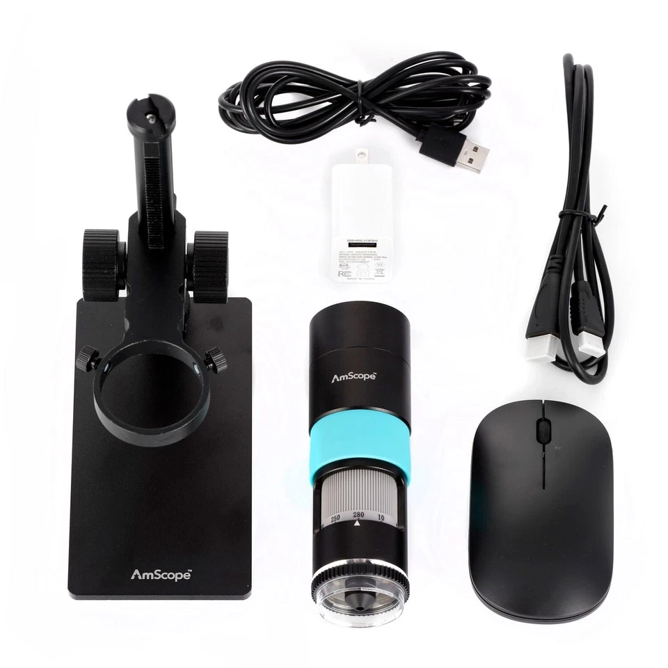 AmScope 10X-280X Polarizing 2.1MP HDMI Handheld LED Microscope w Stand All-in-1 - Image 4 of 4