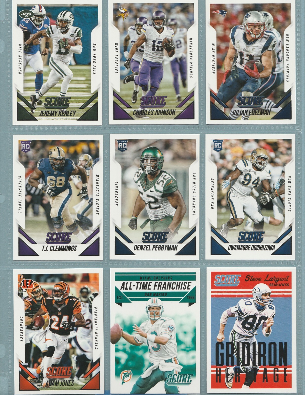 2015 Score Football Card #66 Julian Edelman B35