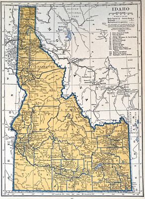 IDAHO & ILLINOIS Original ca. 1935 County & Railroad Maps. Hammond & Co. 9x12''