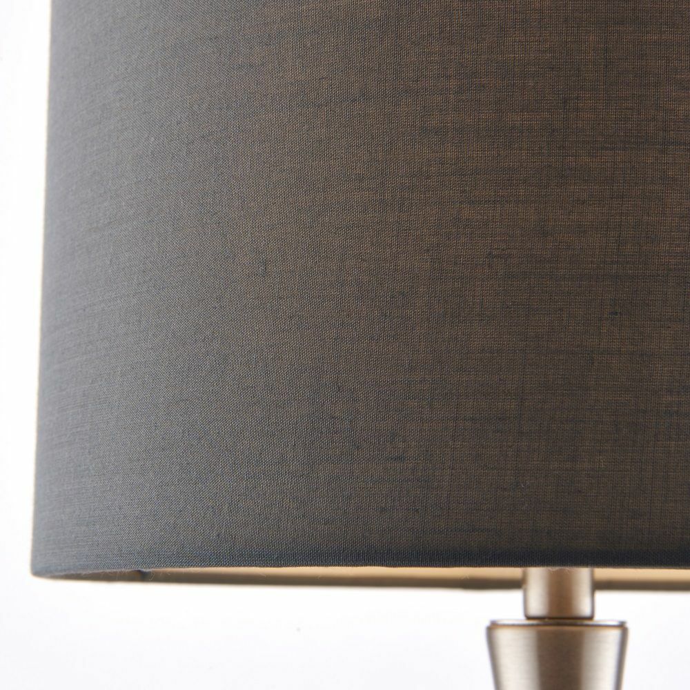 ENDON 40W E14 Piccadilly Table Touch Lamp -Satin Nickel & Dark Grey Fabric 61192 image 3