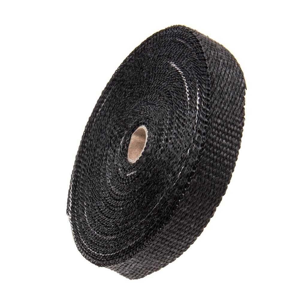 1"x 50Ft Roll Black Header Turbo Pipe Manifold Exhaust Heat Wrap Tape