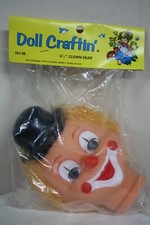 Doll Craftin Clown Doll Head Black Derby Hat Crafts 6.5" Large 16196 Mangelsen