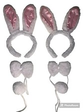 Bunny Costume LOT OF 2 Easter Or Halloween Ears, Tail, Bow Tie BRAND NEW