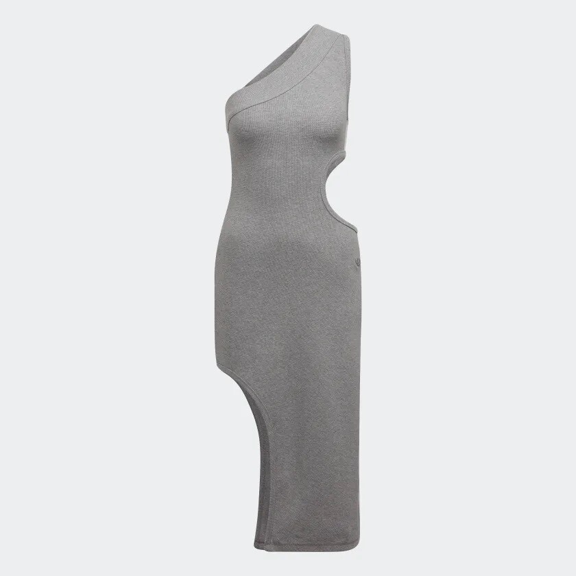 adidas Blue Version One Shoulder Cut Out Dress HE1470 Grey
