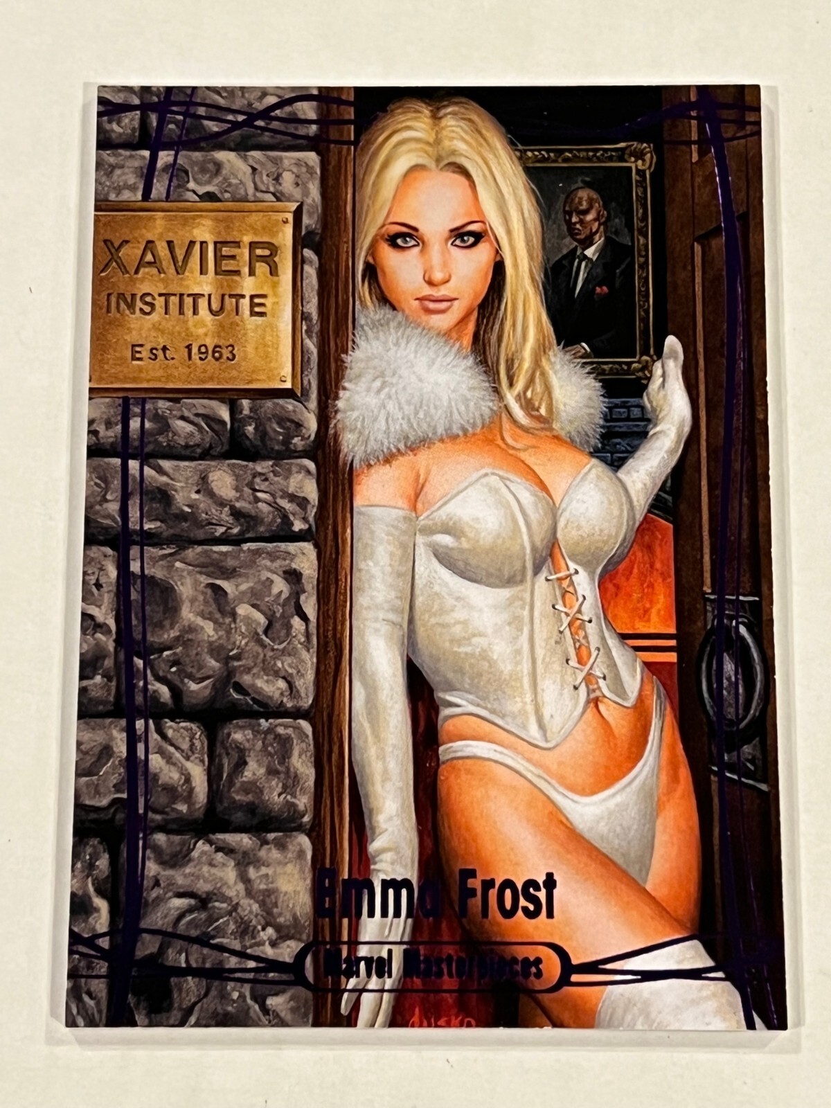 2016 Marvel Masterpieces PURPLE #35 EMMA FROST #035/199 Matching Card & Ser. #💥
