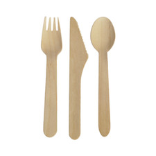 Bio Einweg Besteck aus Holz zu Kaufen im set oder einzeln kein Plastik Grillen