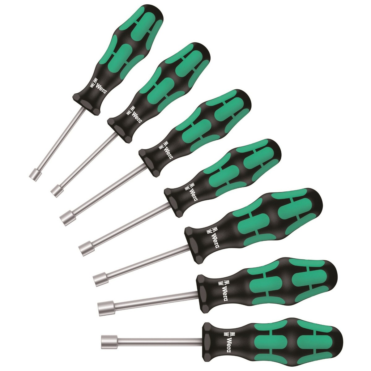 Wera 395 HOLO/7 Kraftform Plus Hollow Shaft Nut Driver Set SAE