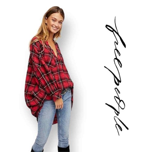 Oversized Tunic Red Plaid | eBay