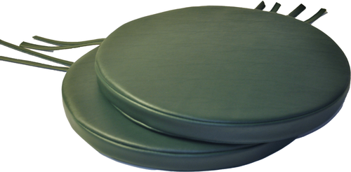 2 Green Faux Leather Round Dining Garden Chair Cushion Seat Pads 12" to ...