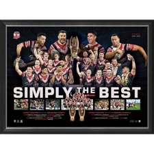 SYDNEY ROOSTERS 2019 PREMIERS FRAMED NRL SPORTS PRINT MITCHELL MANU TEDESCO