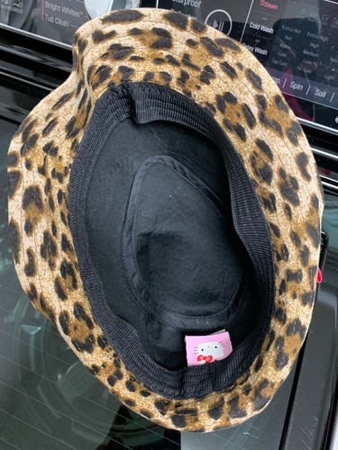 Hello Kitty Fedora Hat Leopard Print Pink Ribbon + girls 4-16 + 1 size fit all - Picture 5 of 5